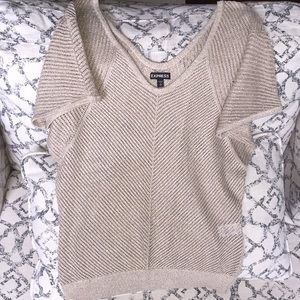 Tan/metallic summer sweater